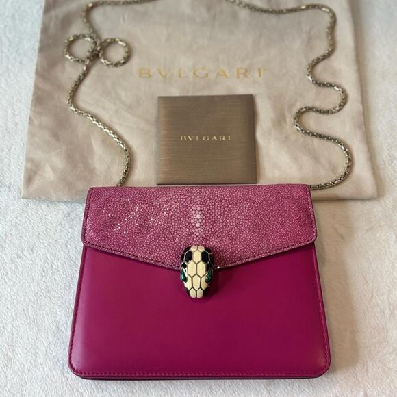 Bvlgari Handbags - Bvlgari Serpenti Forever Galuchat leather handbag